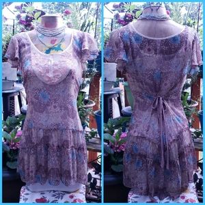 Free People sheer drop waist minidress